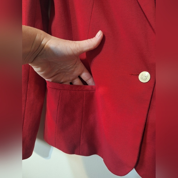 Kenneth Cole select medium tailored chery red single button blazer jacket - Picture 4 of 9